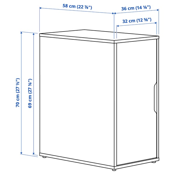 ALEX storage unit, white, 36x70 cm
