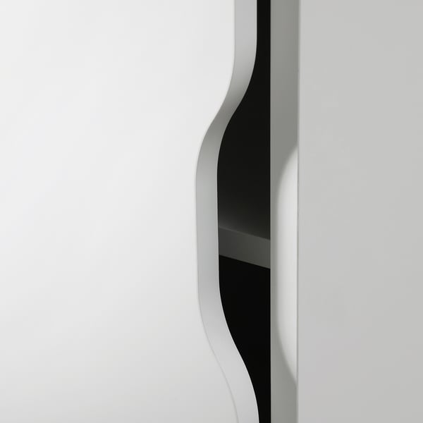 ALEX storage unit on castors, white/black, 36x76 cm