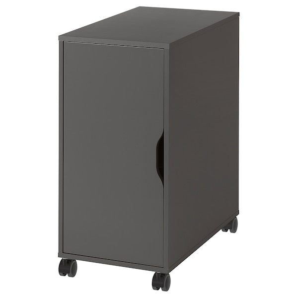 ALEX storage unit on castors, dark grey/black, 36x76 cm