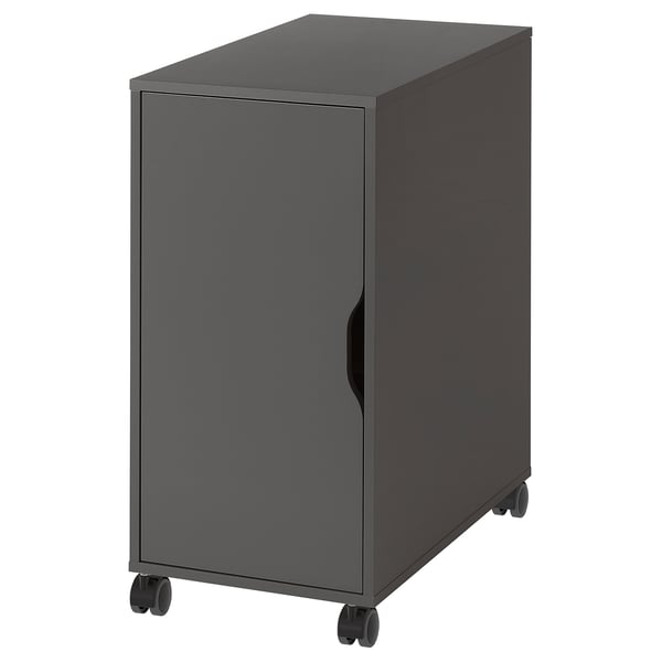 ALEX - Storage unit on castors, dark grey/black, 36x76 cm