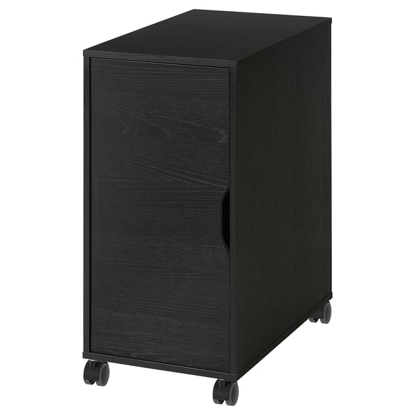 ALEX storage unit on castors, black-brown/black, 36x76 cm