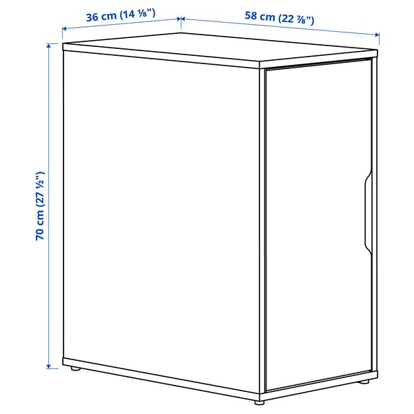 ALEX storage unit, dark grey, 36x70 cm