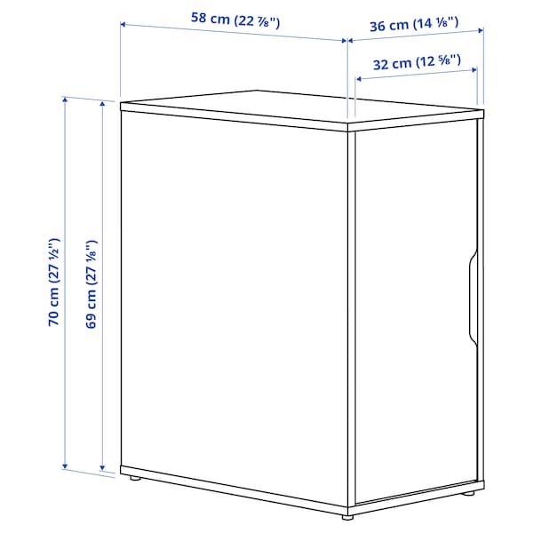 ALEX storage unit, dark grey, 36x70 cm
