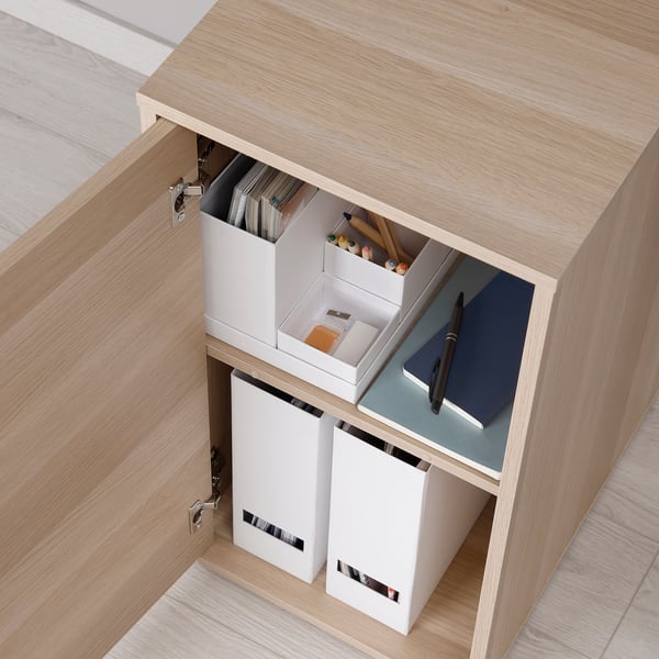 ALEX storage unit, white stained/oak effect, 36x70 cm