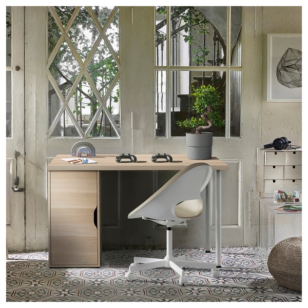 ALEX storage unit, white stained/oak effect, 36x70 cm