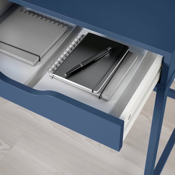 ALEX - Desk, blue-black,132x58 cm
