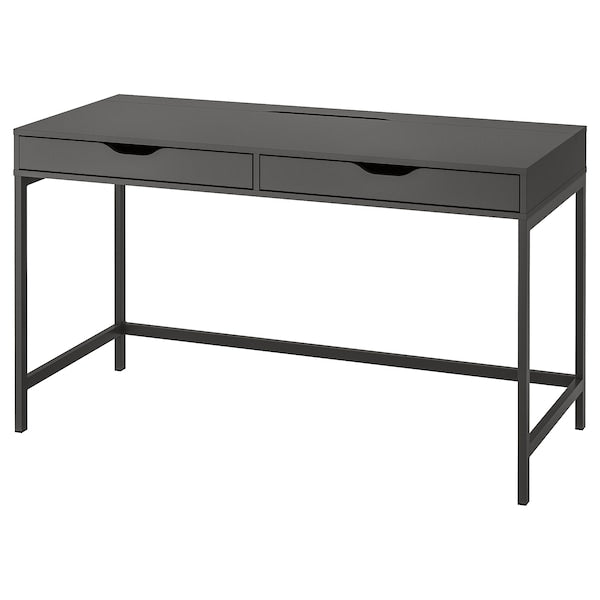 ALEX - Desk, dark grey, 132x58 cm