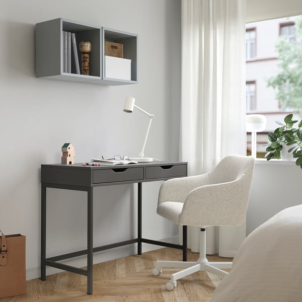 ALEX - Desk, dark grey, 100x48 cm