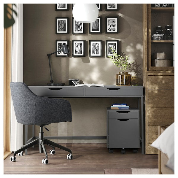 ALEX desk, dark grey, 132x58 cm
