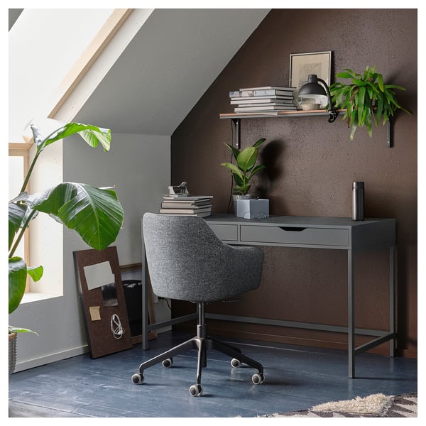 ALEX - Desk, dark grey, 100x48 cm