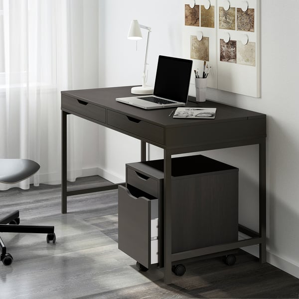 ALEX Desk - black-brown 100x48 cm , 100x48 cm