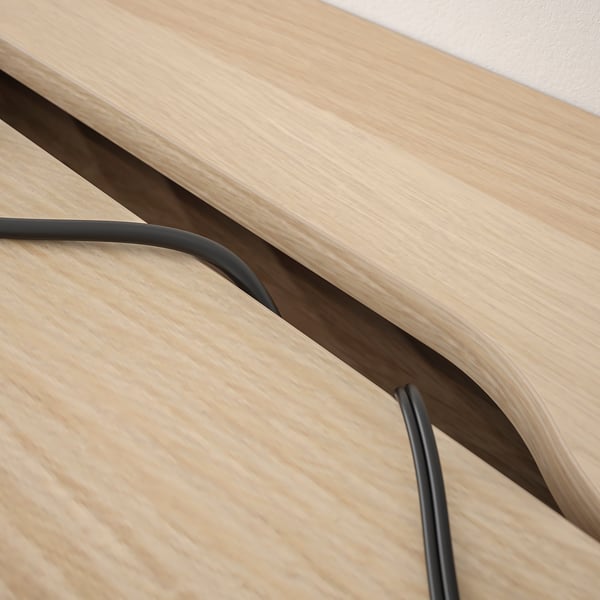 ALEX desk, white stained/oak effect, 132x58 cm