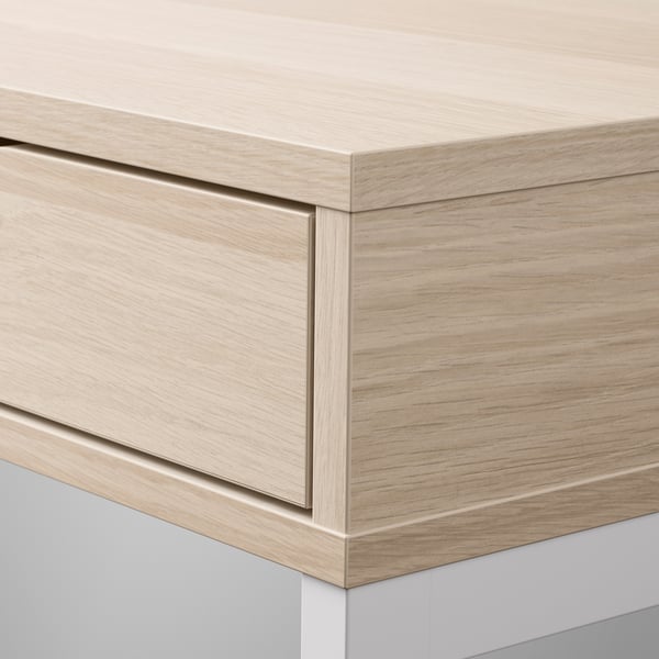ALEX desk, white stained/oak effect, 132x58 cm