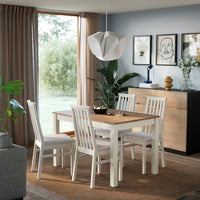 ÅLHULT / ÅLHULT table and 4 chairs, beige/brown/Kabusa light beige beige, 120x80 cm