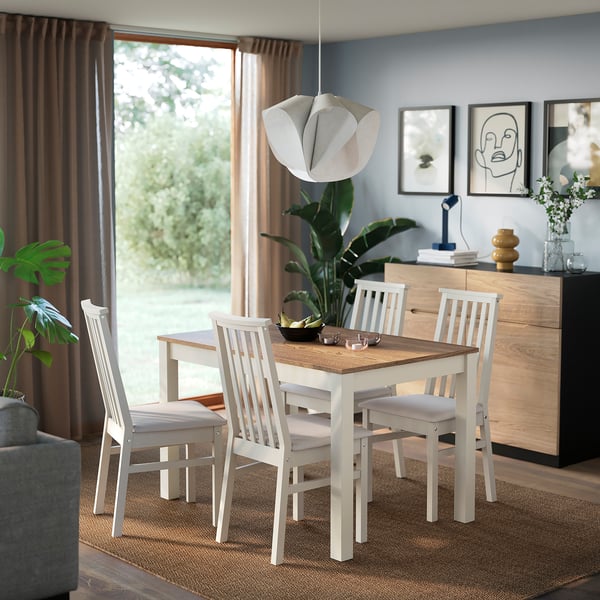 ÅLHULT / ÅLHULT table and 4 chairs, beige/brown/Kabusa light beige beige, 120x80 cm