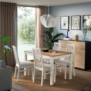 ÅLHULT / ÅLHULT table and 4 chairs, beige/brown/Kabusa light beige beige, 120x80 cm