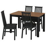 ÅLHULT / ÅLHULT table and 4 chairs, black/brown/Bomstad black black, 120x80 cm