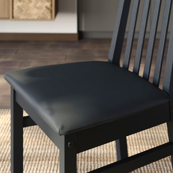 ÅLHULT / ÅLHULT table and 6 chairs, black/brown/Bomstad black black, 170/220x80 cm