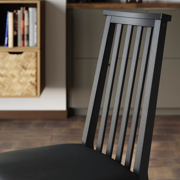 ÅLHULT / ÅLHULT table and 6 chairs, black/brown/Bomstad black black, 170/220x80 cm