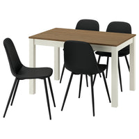ÅLHULT / NORDMANSSKÄR table and 4 chairs, beige/brown/Bomstad black black, 120x80 cm