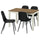 ÅLHULT / NORDMANSSKÄR table and 4 chairs, beige/brown/Bomstad black black, 120x80 cm