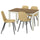 ÅLHULT / NORDMANSSKÄR table and 4 chairs, beige/brown/Letafors yellow-beige black, 120x80 cm