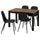 ÅLHULT / NORDMANSSKÄR table and 4 chairs, black/brown/Bomstad black black, 120x80 cm