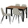 ÅLHULT / NORDMANSSKÄR table and 4 chairs, black/brown/Tonerud grey black, 120x80 cm