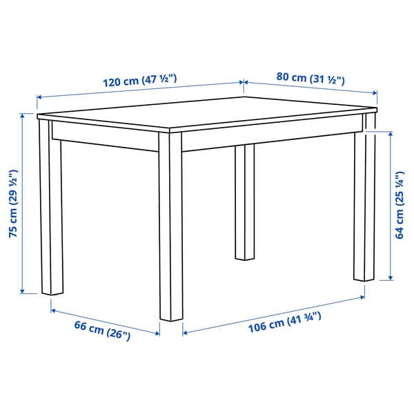 ÅLHULT / ODGER table and 4 chairs, black/brown/anthracite, 120x80 cm