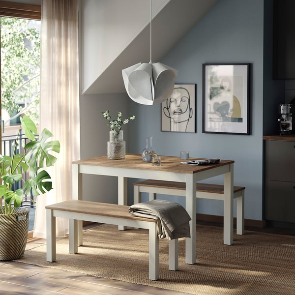 ÅLHULT table, beige/brown, 120x80 cm