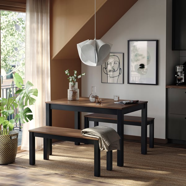 ÅLHULT table, black/brown, 120x80 cm