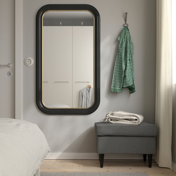 ALMARÖD - Mirror, black, 70x120 cm