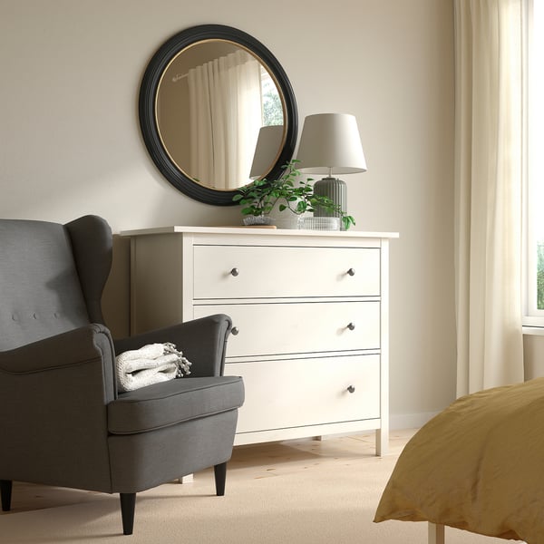 ALMARÖD - Mirror, black, 80 cm