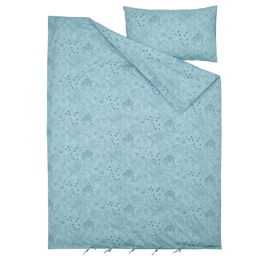 ALPTALL duvet cover and pillowcase, blue/Himalayan animals and plants, 150x200/50x80 cm