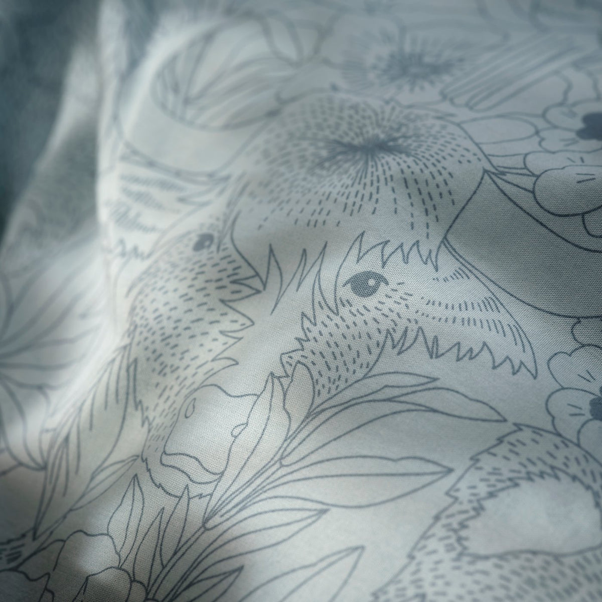 ALPTALL duvet cover and pillowcase, blue/Himalayan animals and plants, 150x200/50x80 cm