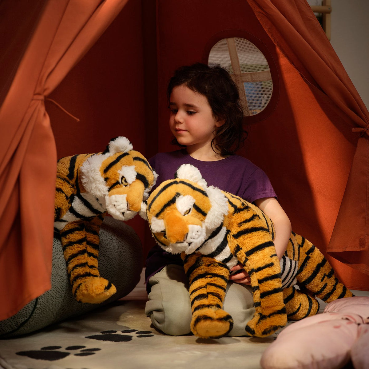 ALPTALL soft toy, Bengal tiger/striped light orange, 60 cm