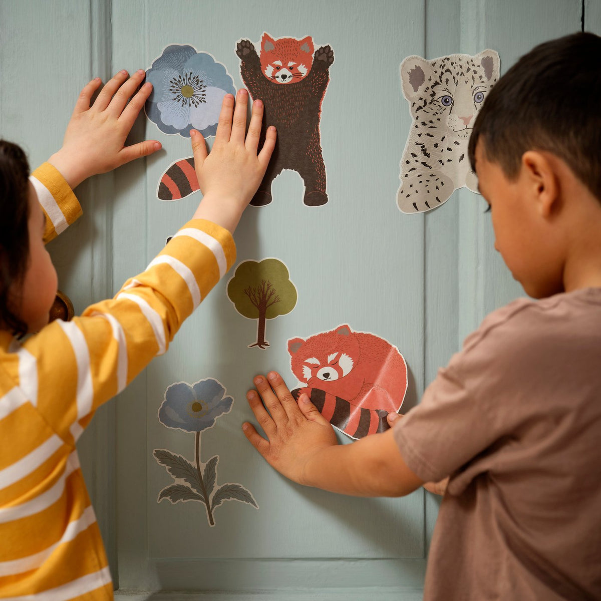 ALPTALL decoration stickers, set of 3, multicolour/Himalayan animals and plants