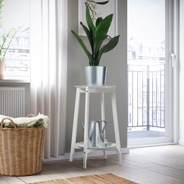 ALPVIDE - Plant stand, white, 71 cm