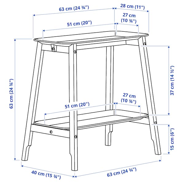 ALPVIDE - Plant stand, white, 63 cm