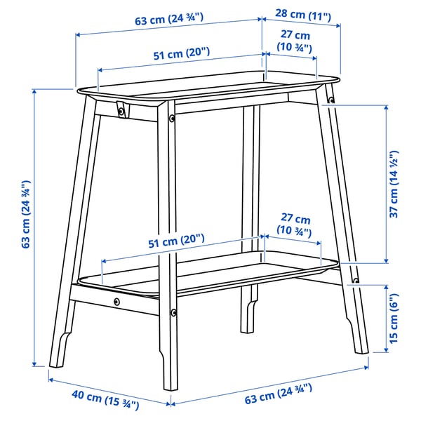 ALPVIDE plant stand, white, 63 cm