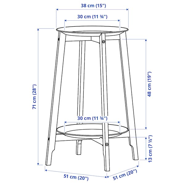 ALPVIDE - Plant stand, white, 71 cm