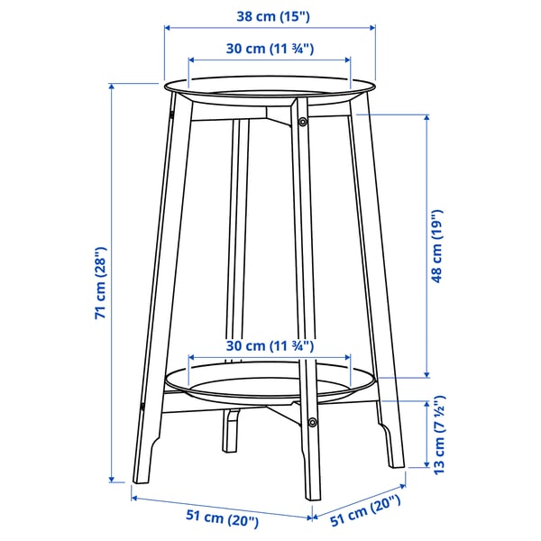 ALPVIDE plant stand, white, 71 cm