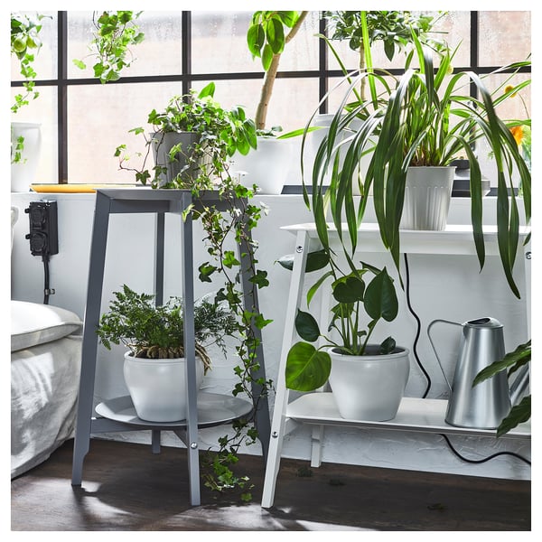 ALPVIDE - Plant stand, grey, 71 cm