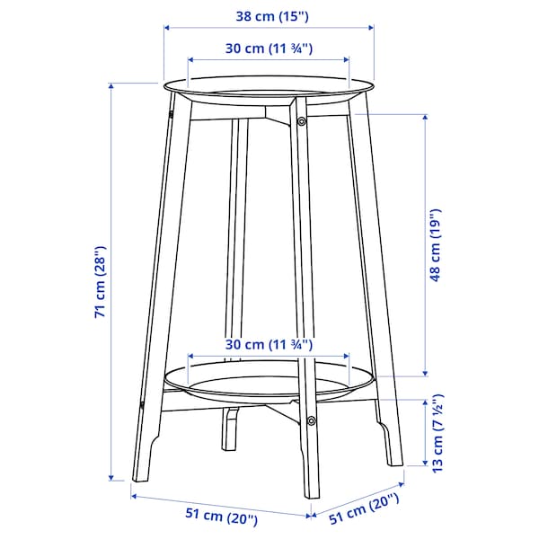 Ikea ALPVIDE - Plant stand, grey, 71 cm