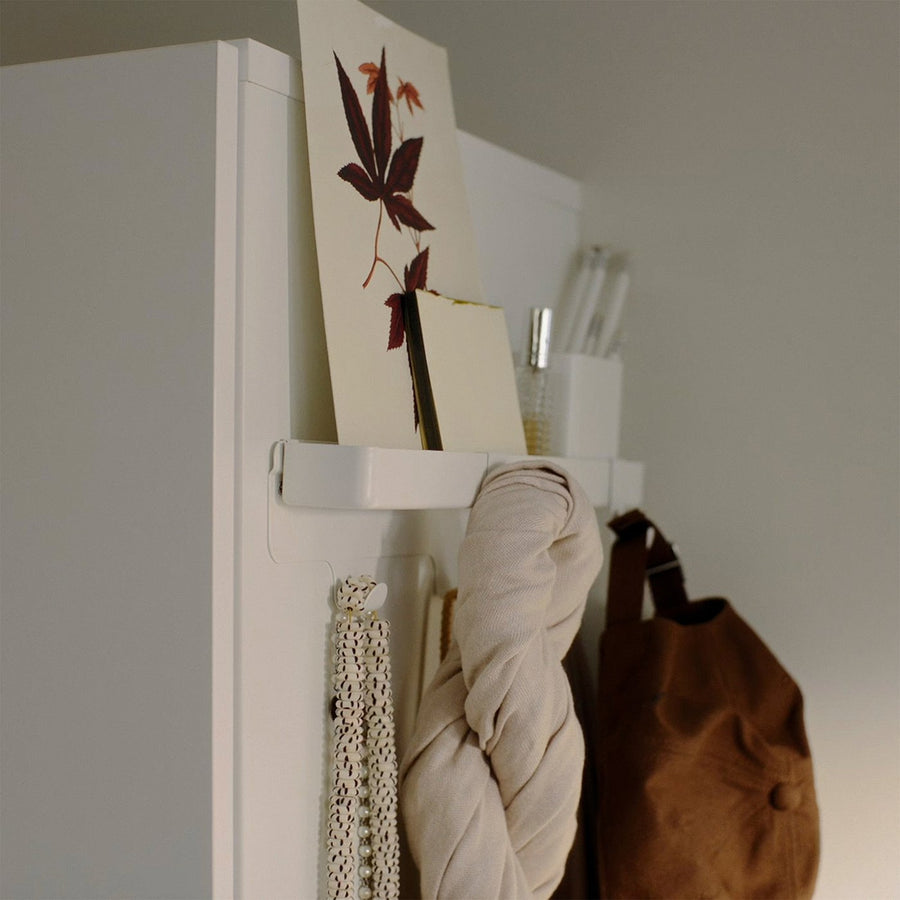 ALTARLIDEN hook rack, with storage/white, 36.5x13x6.8 cm