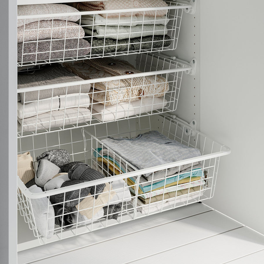 ALTARLIDEN wire basket with pull-out rail, white, 60x42 cm