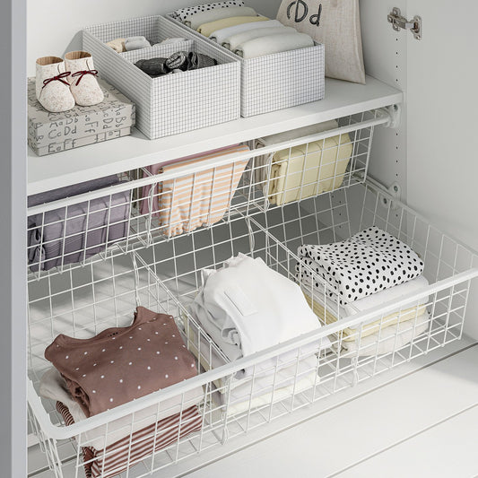 ALTARLIDEN wire basket with pull-out rail, white, 80x42 cm