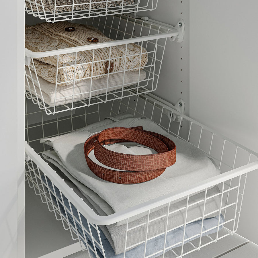 ALTARLIDEN wire basket with pull-out rail, white, 40x62 cm