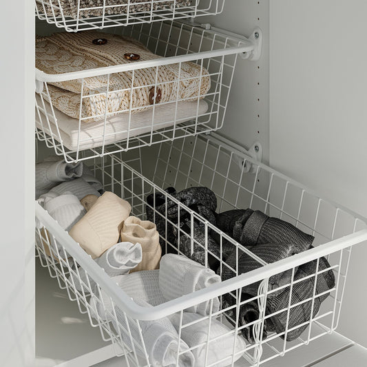 ALTARLIDEN wire basket with pull-out rail, white, 40x62 cm