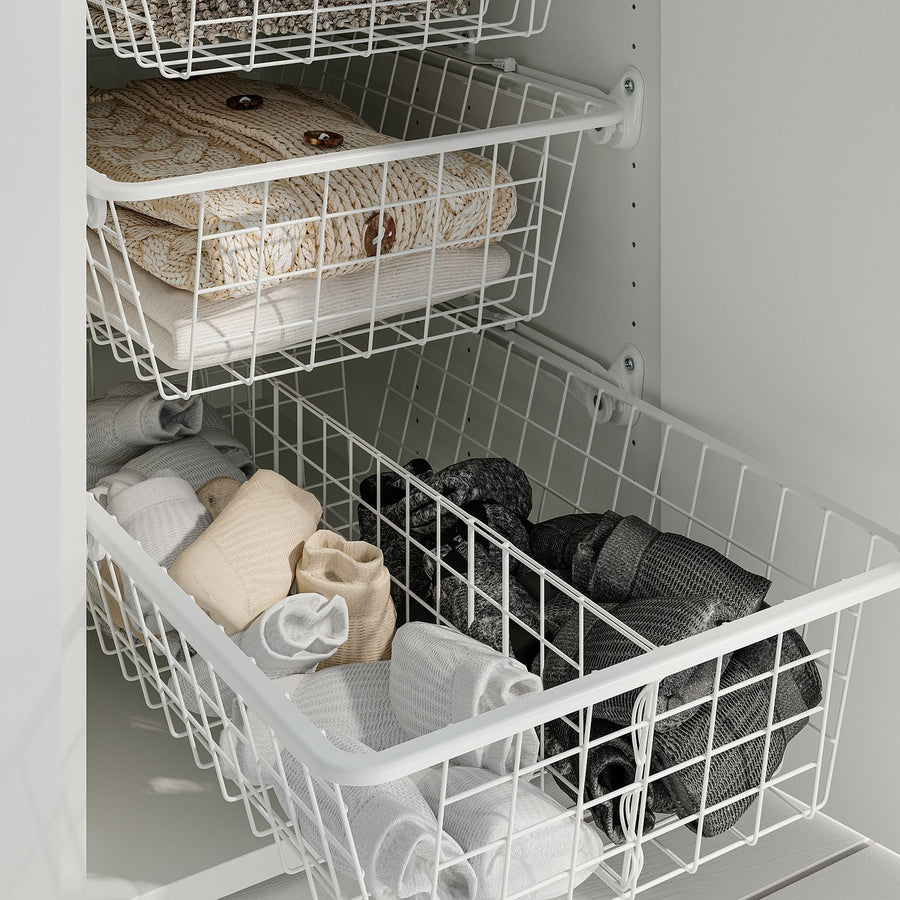 ALTARLIDEN wire basket with pull-out rail, white, 40x62 cm